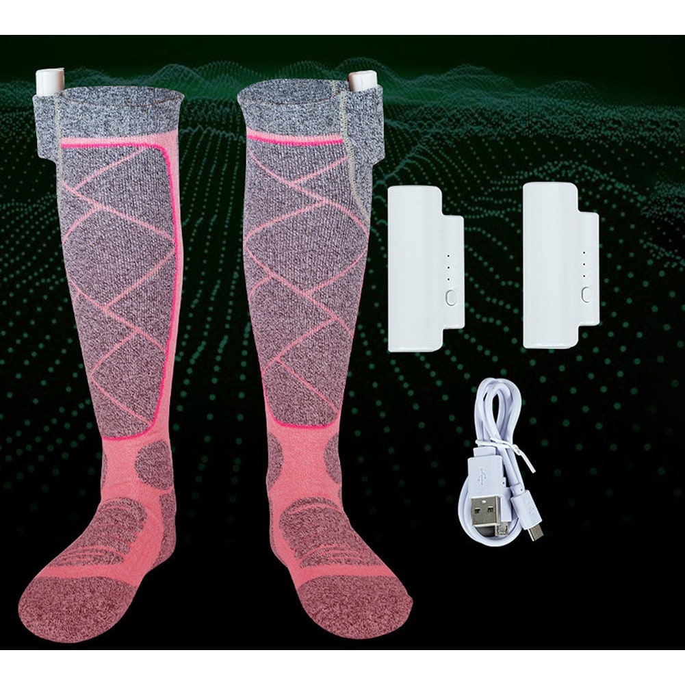 Heated Socks with Rechargeable Battery Knee-High Thermal Knit and Reinforced Heel Toe - Image 3
