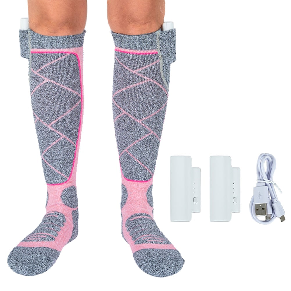 Heated Socks with Rechargeable Battery Knee-High Thermal Knit and Reinforced Heel Toe - Image 5