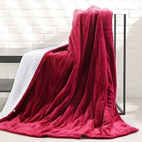 Heated Throw Blanket with Sherpa Fleece Flannel Exterior and Auto Shut-Off Timer - Image 12