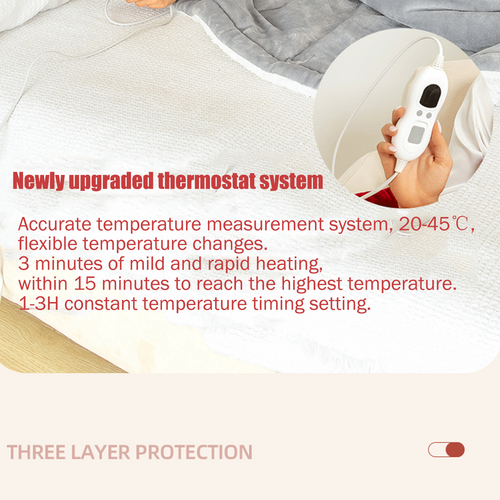 Heated Throw Blanket with Sherpa Fleece Flannel Exterior and Auto Shut-Off Timer - Image 8