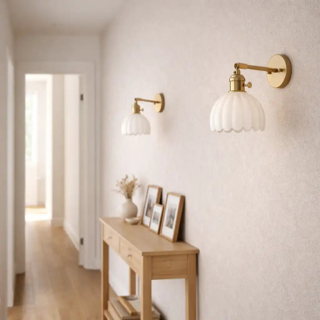 Eamon Vintage Tulip Glass Wall Light