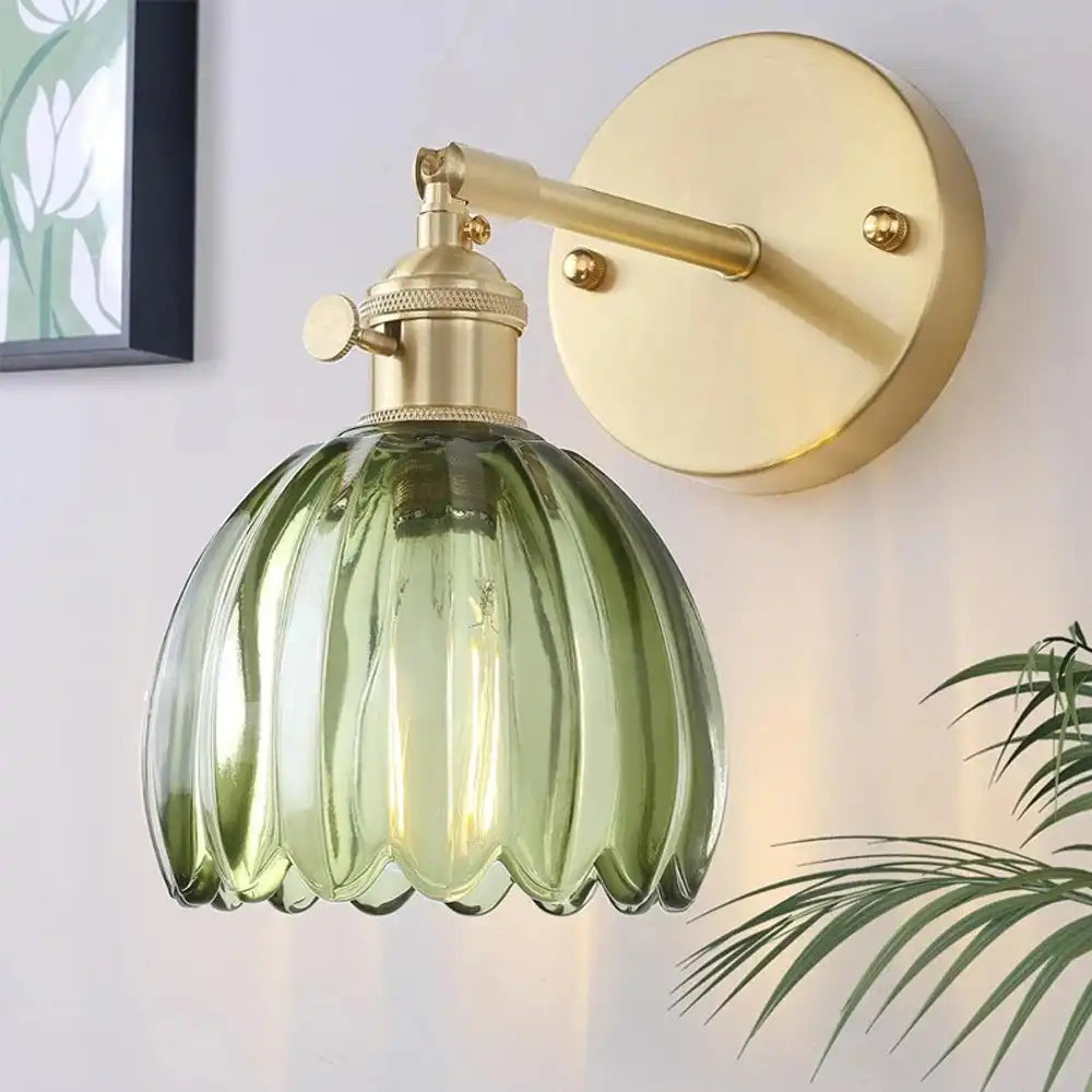 Eamon Vintage Tulip Glass Wall Light