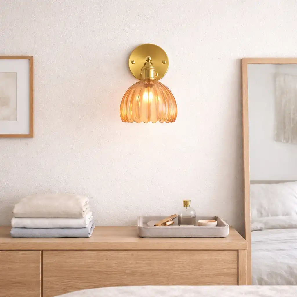 Eamon Vintage Tulip Glass Wall Light