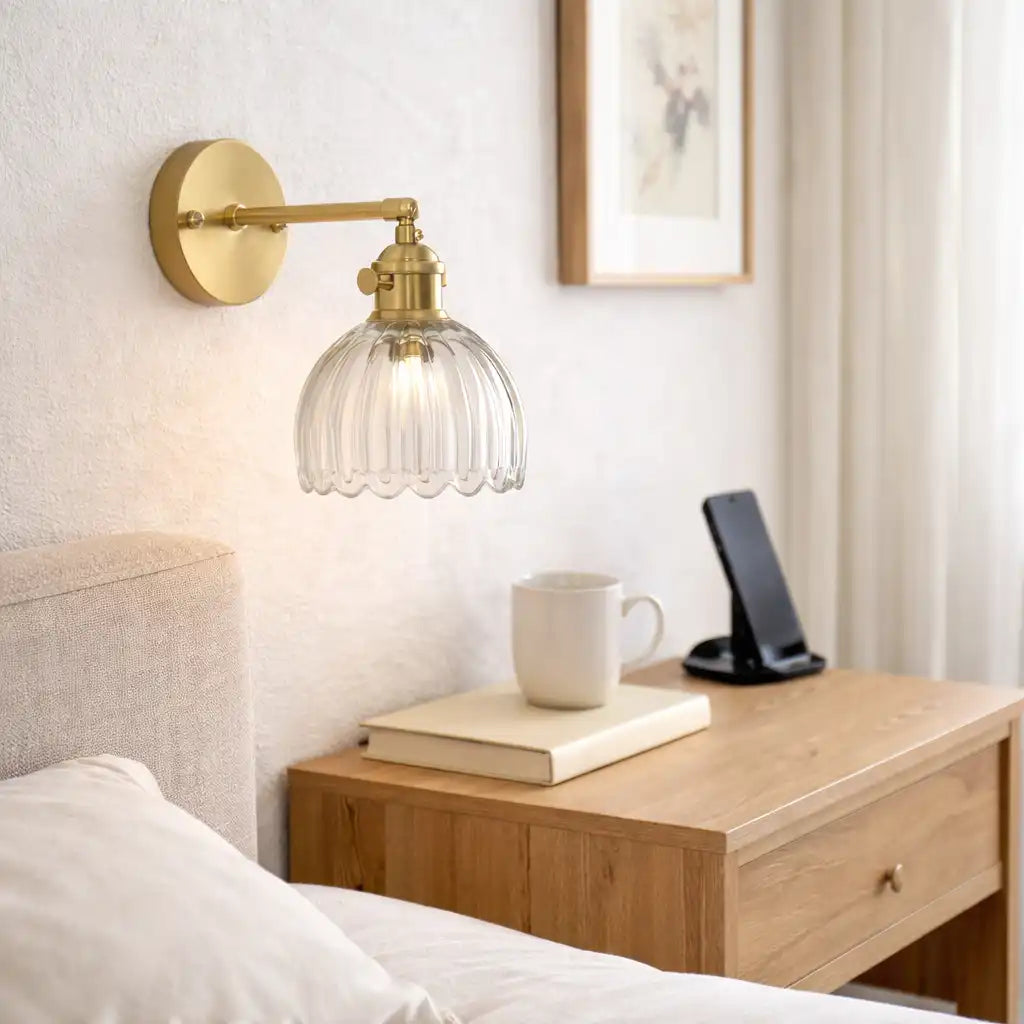 Eamon Vintage Tulip Glass Wall Light