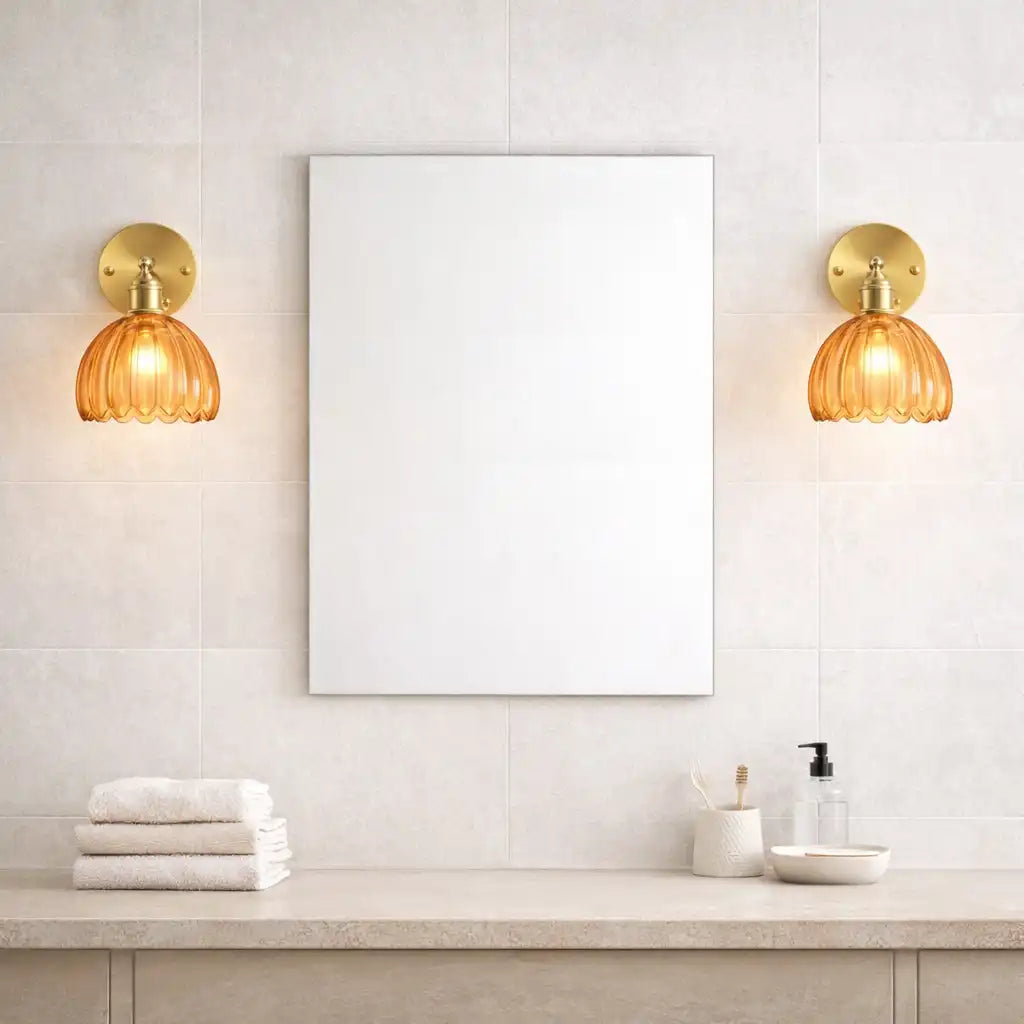 Retro Tulip Glass Wall Sconce