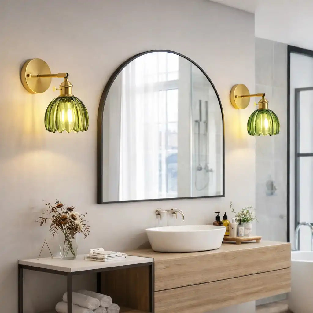 Retro Tulip Glass Wall Sconce