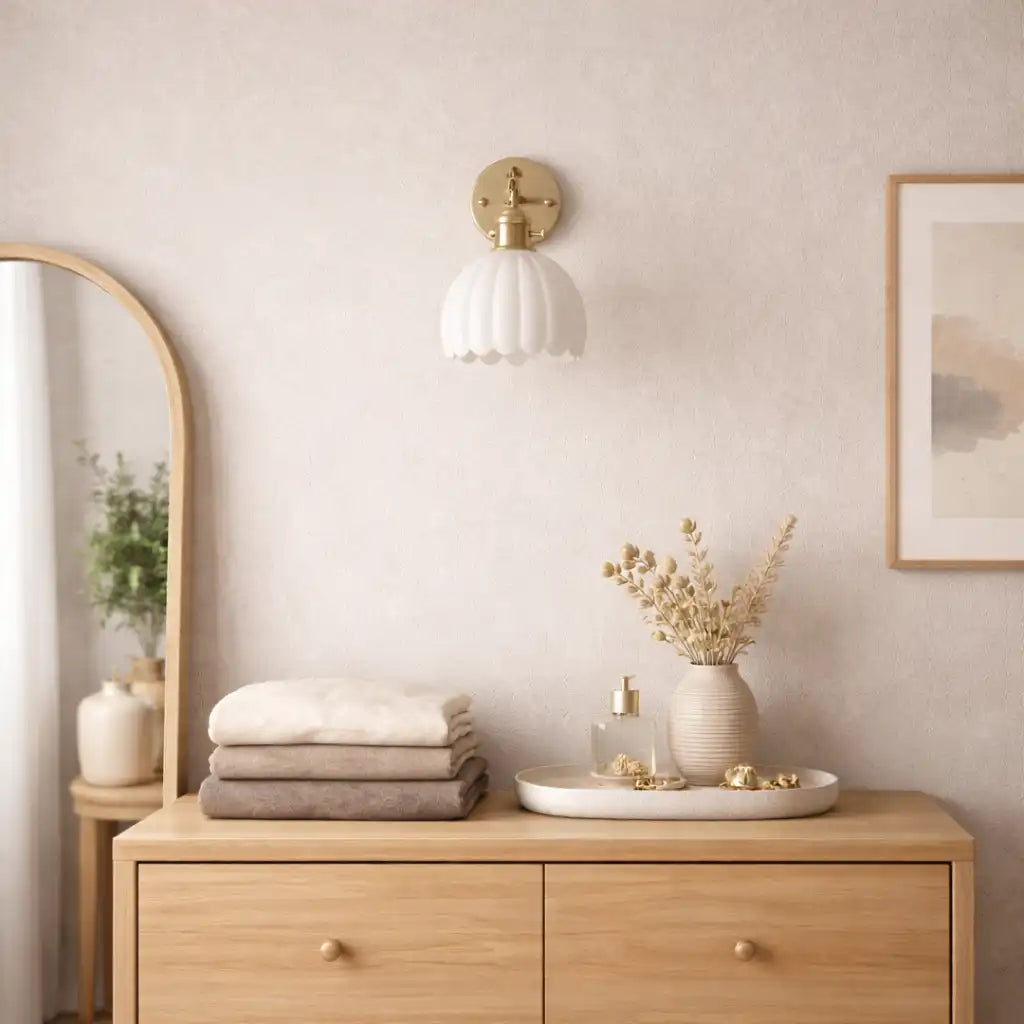 Eamon Vintage Tulip Glass Wall Light
