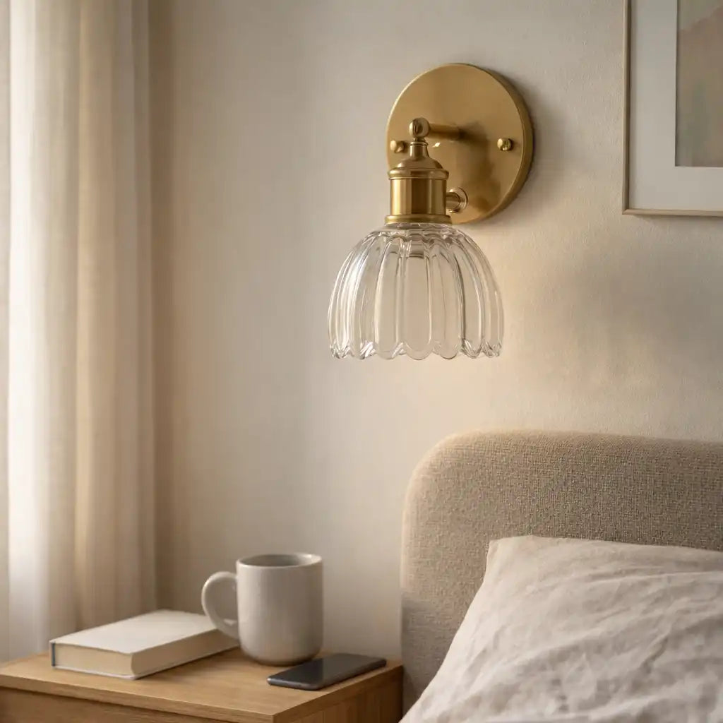 Eamon Vintage Tulip Glass Wall Light