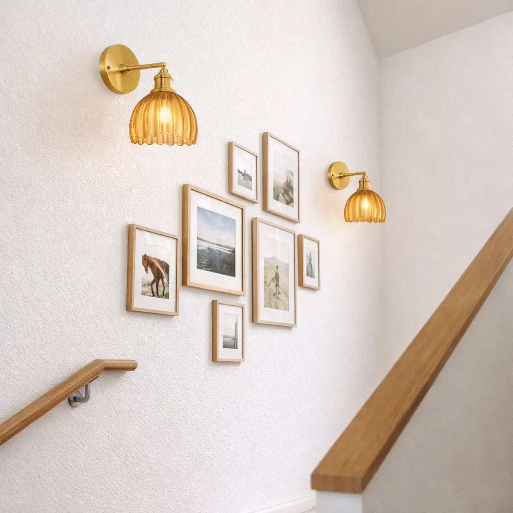 Retro Tulip Glass Wall Sconce