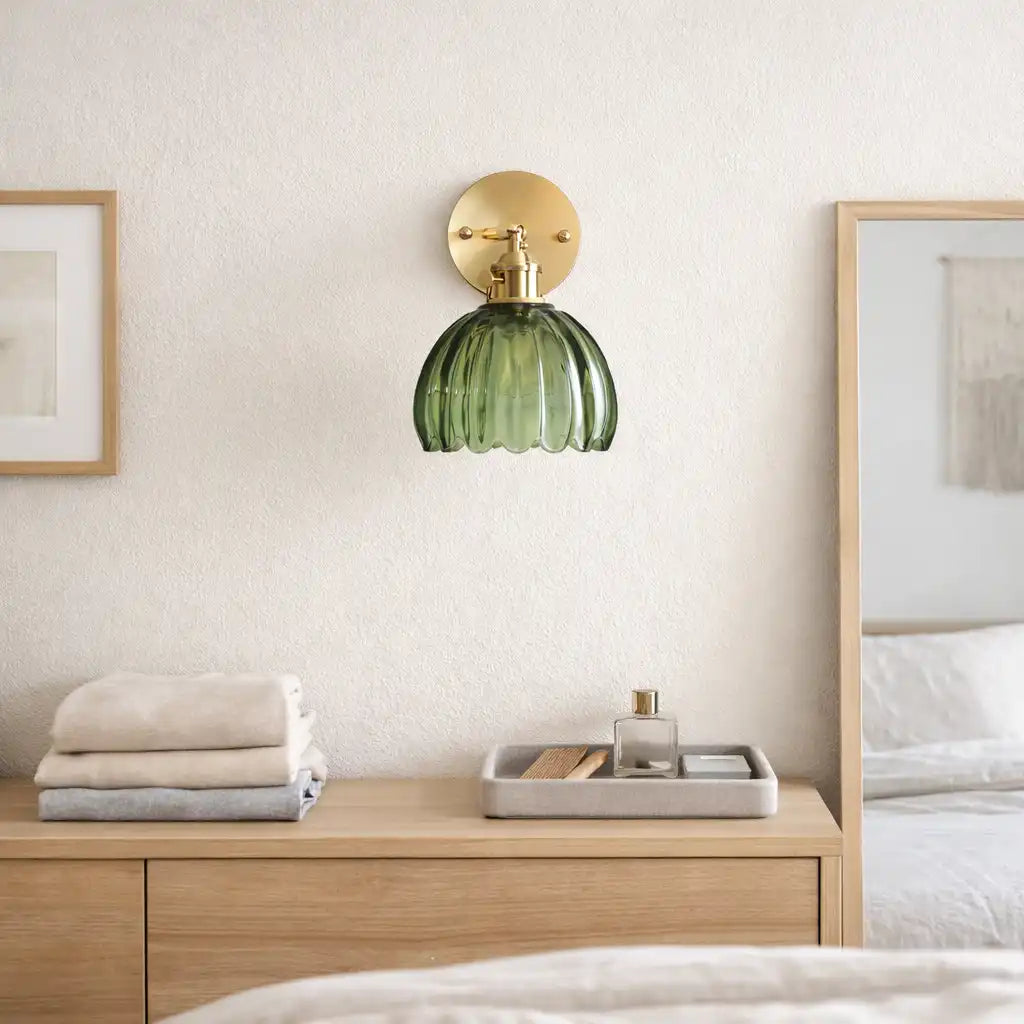 Eamon Vintage Tulip Glass Wall Light