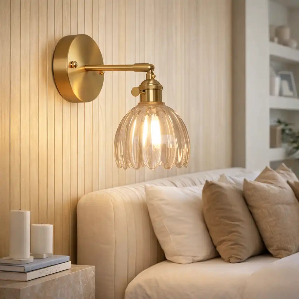 Eamon Vintage Tulip Glass Wall Light