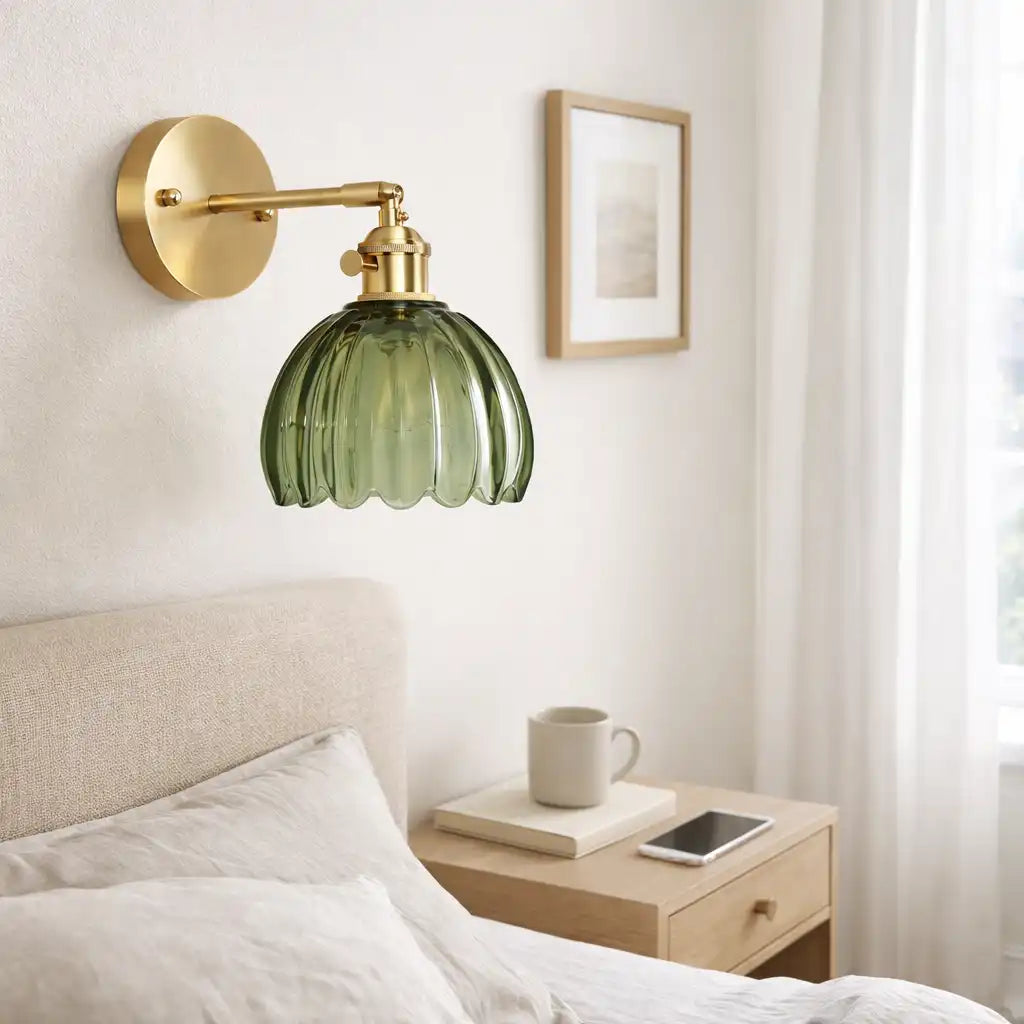 Eamon Vintage Tulip Glass Wall Light