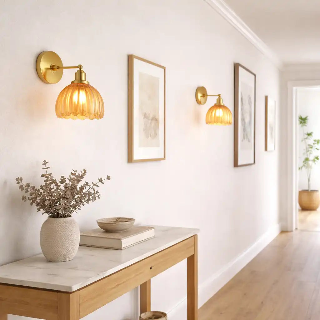 Eamon Vintage Tulip Glass Wall Light