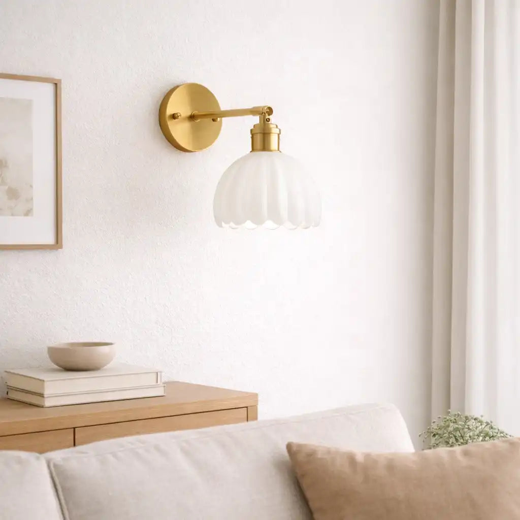 Eamon Vintage Tulip Glass Wall Light