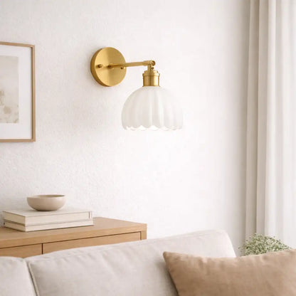 Retro Tulip Glass Wall Sconce