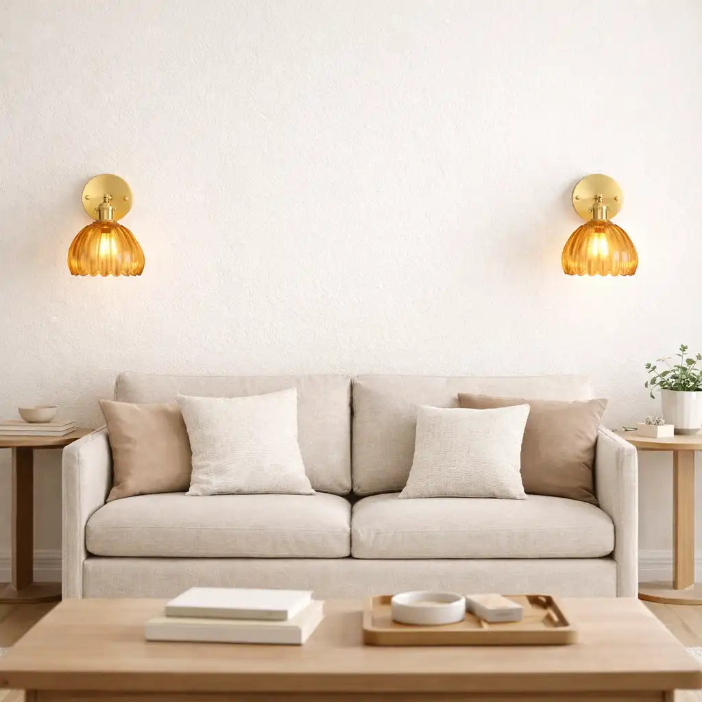 Eamon Vintage Tulip Glass Wall Light