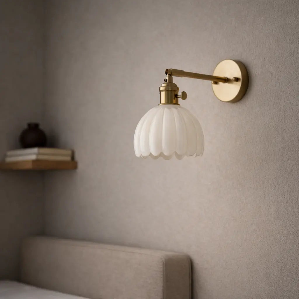 Eamon Vintage Tulip Glass Wall Light