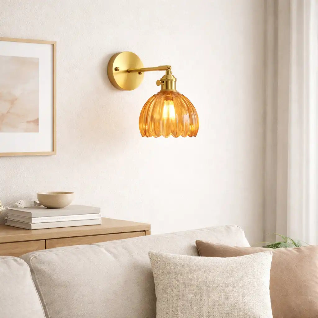 Eamon Vintage Tulip Glass Wall Light