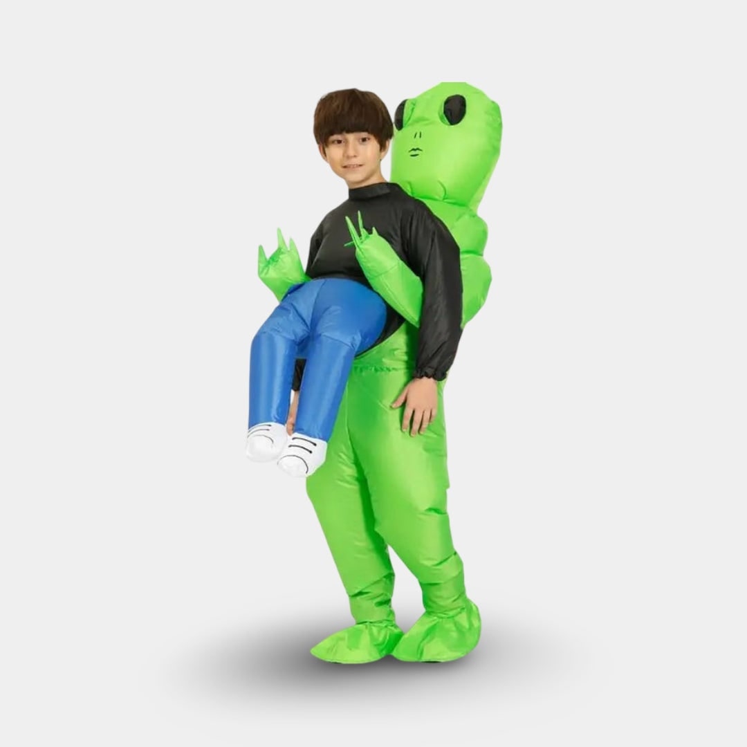Inflatable Alien Costume with Battery-Operated Fan and Abduction Design - Image 2