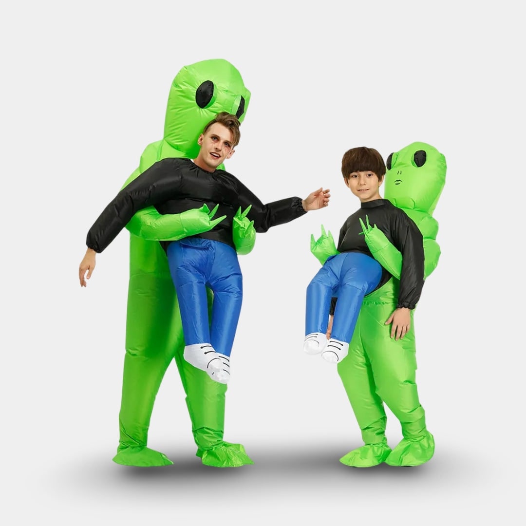Inflatable Alien Costume with Battery-Operated Fan and Abduction Design - Image 4
