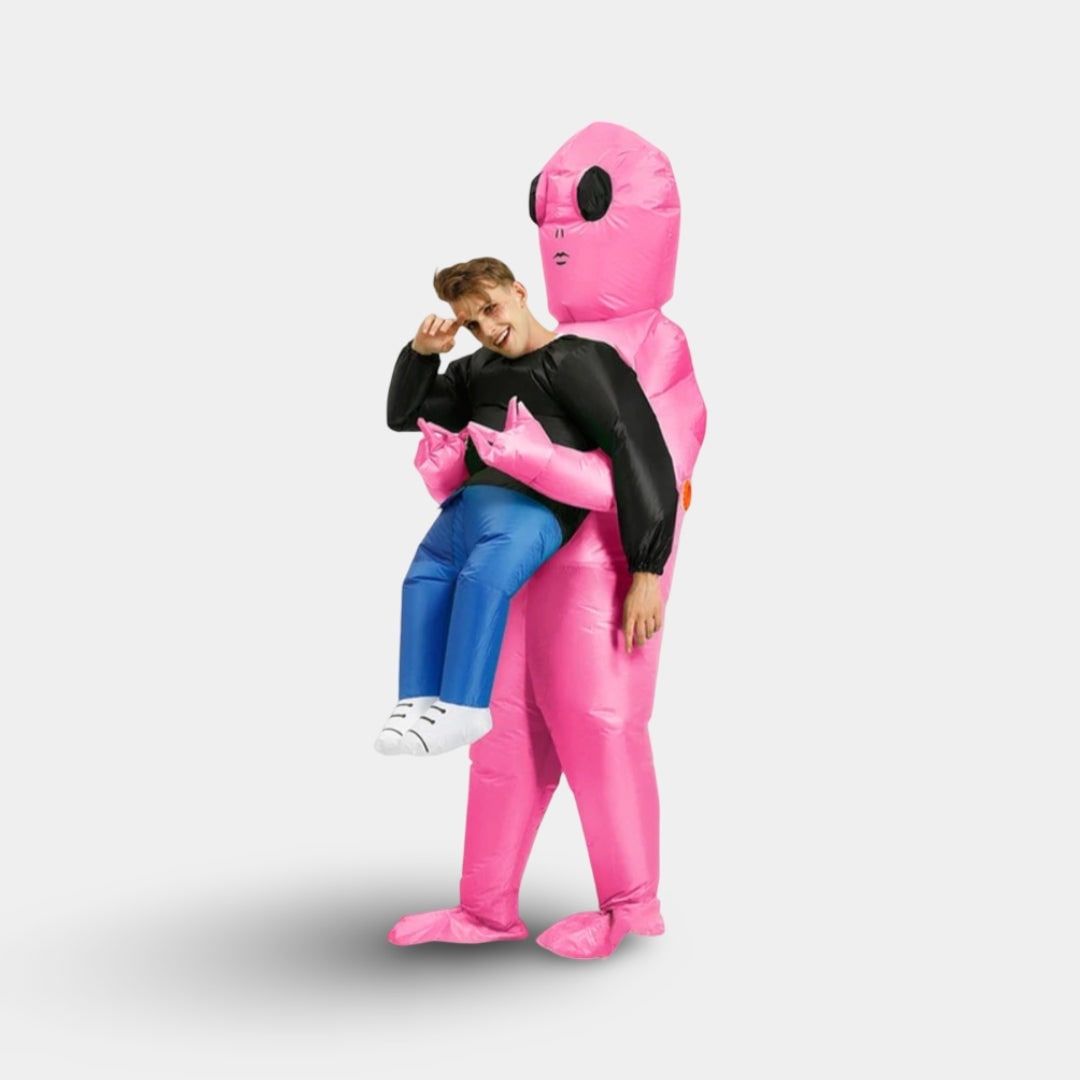 Inflatable Alien Costume with Battery-Operated Fan and Abduction Design - Image 5