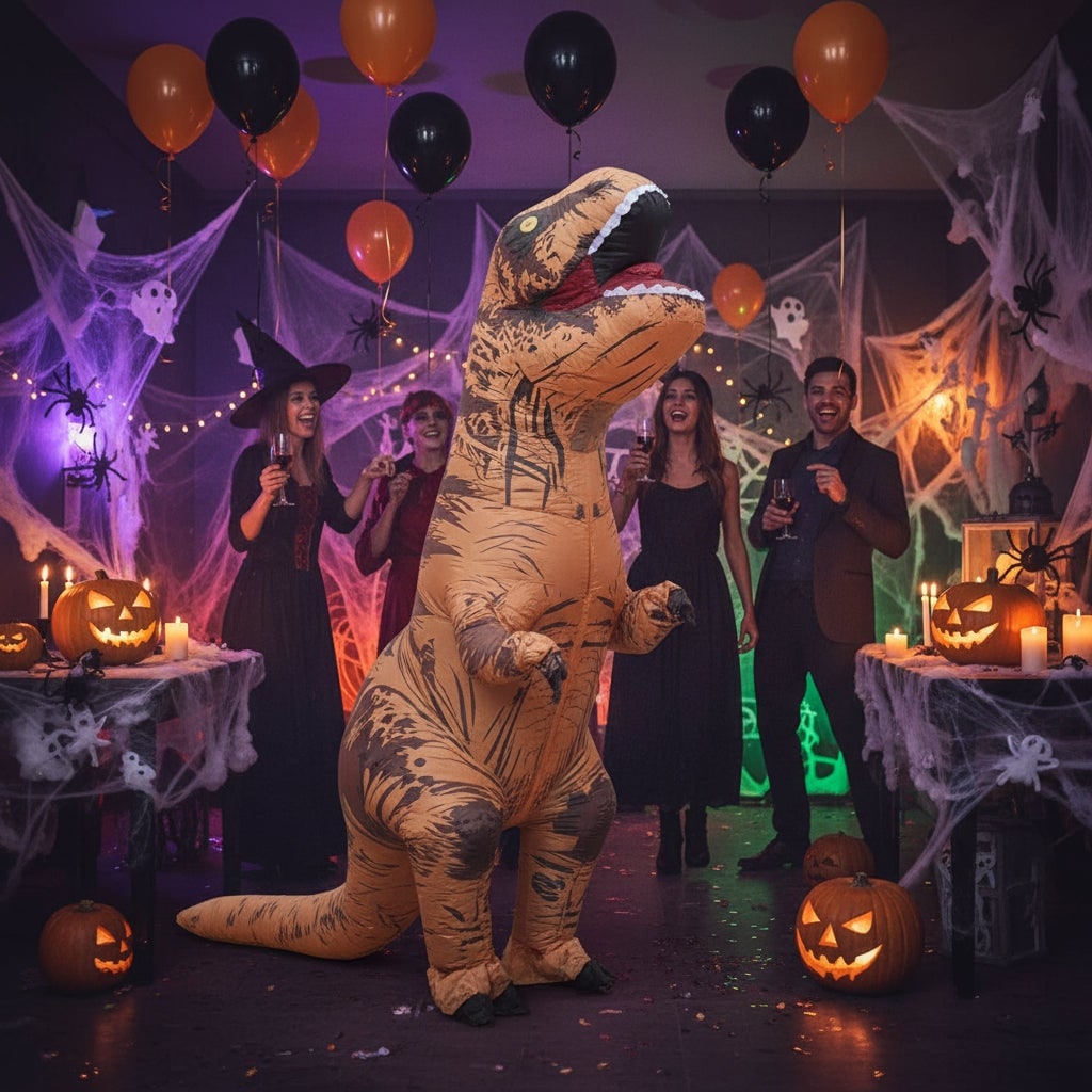 Inflatable Dinosaur Costume with Battery Operated Fan and T-Rex Design - Image 3
