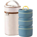 Insulated Lunch Box with Stackable Stainless Steel Containers and Carrying Bag - Image 1
