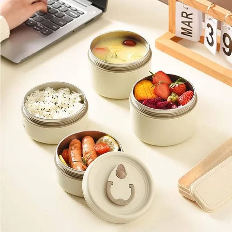 Insulated Lunch Box with Stackable Stainless Steel Containers and Carrying Bag - Image 2