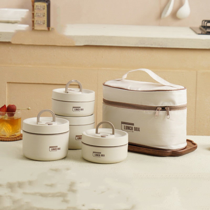 Insulated Lunch Box with Stainless Steel Containers Thermal Bento Design Carrying Bag - Image 31
