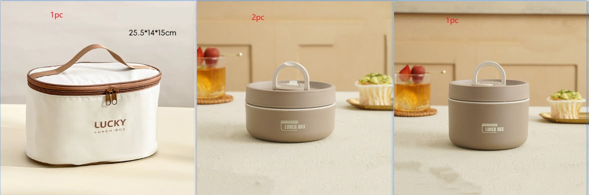 Insulated Lunch Box with Stainless Steel Containers Thermal Bento Design Carrying Bag - Image 32