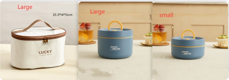 Insulated Lunch Box with Stainless Steel Containers Thermal Bento Design Carrying Bag - Image 33