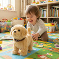 Interactive Robotic Dog Toy with Soft Golden Fur and Wagging Tail for Kids - Image 1