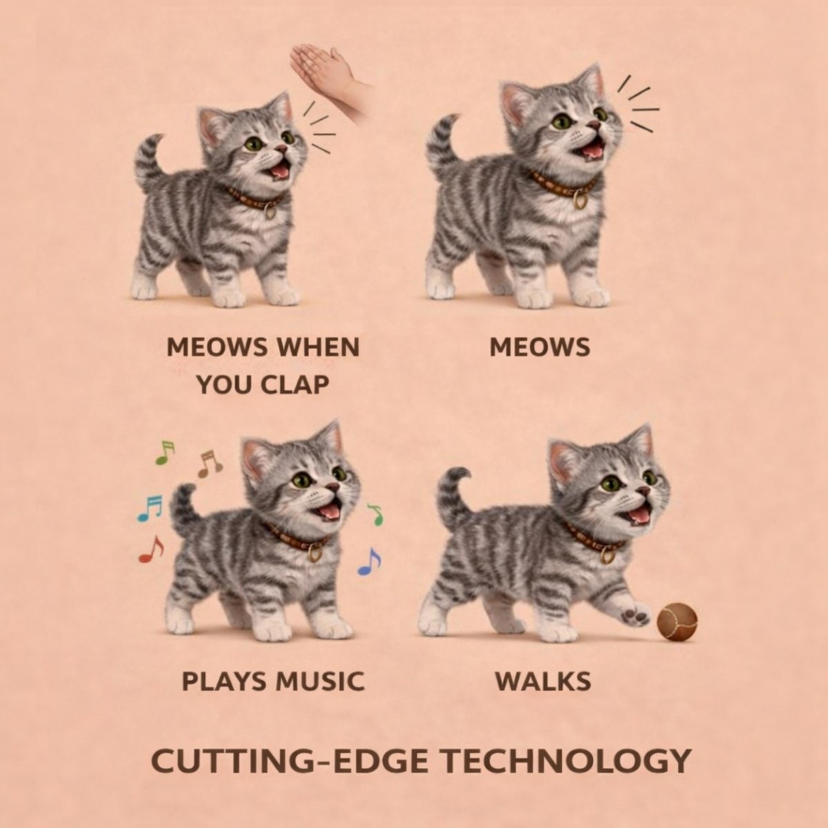 Interactive Robotic Toy Cat with Walking Meowing and Tail-Wagging Plush Kitten - Image 6
