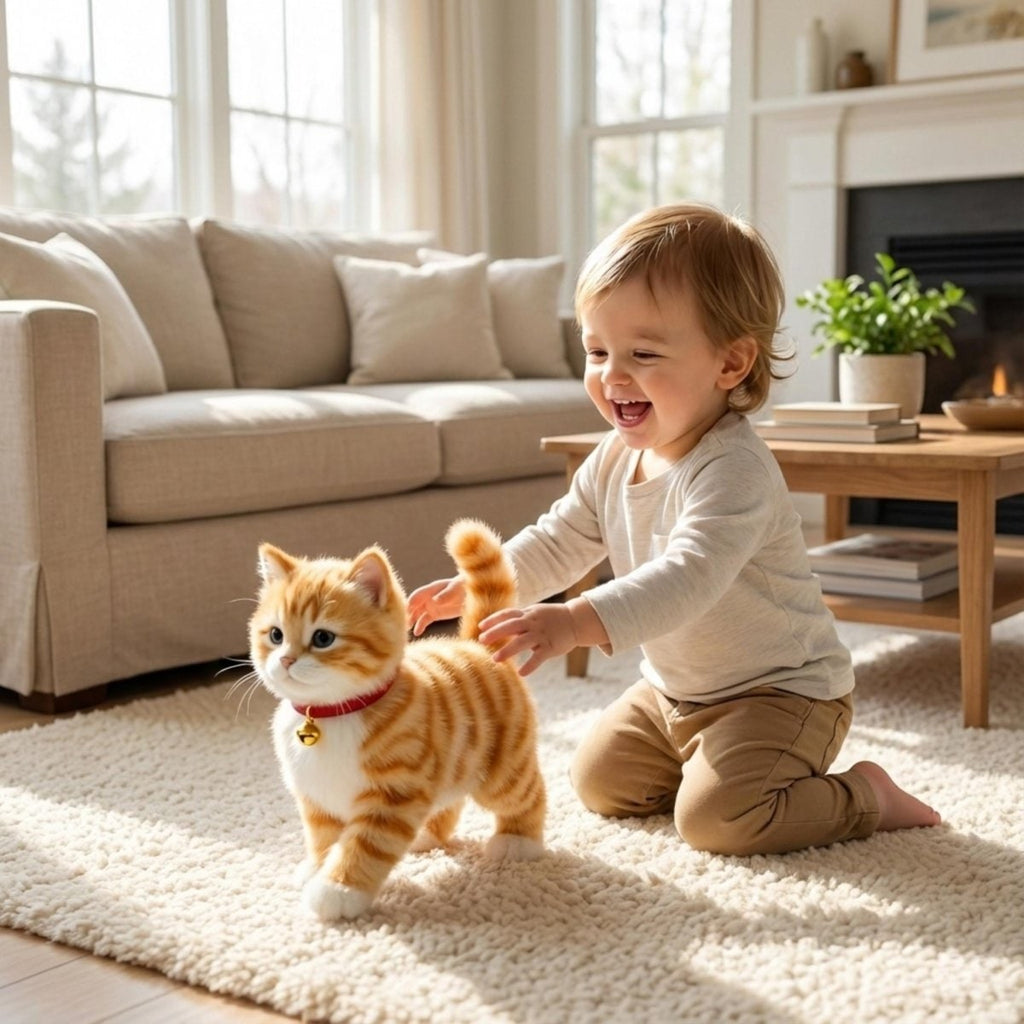 Interactive Toy Cat with Walking Meowing and Realistic Plush Design - Image 1