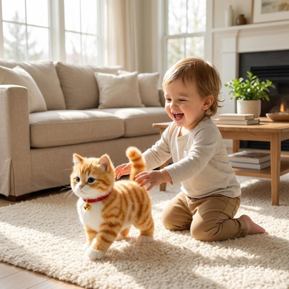 Interactive Toy Cat with Walking Meowing and Realistic Plush Design - Image 1