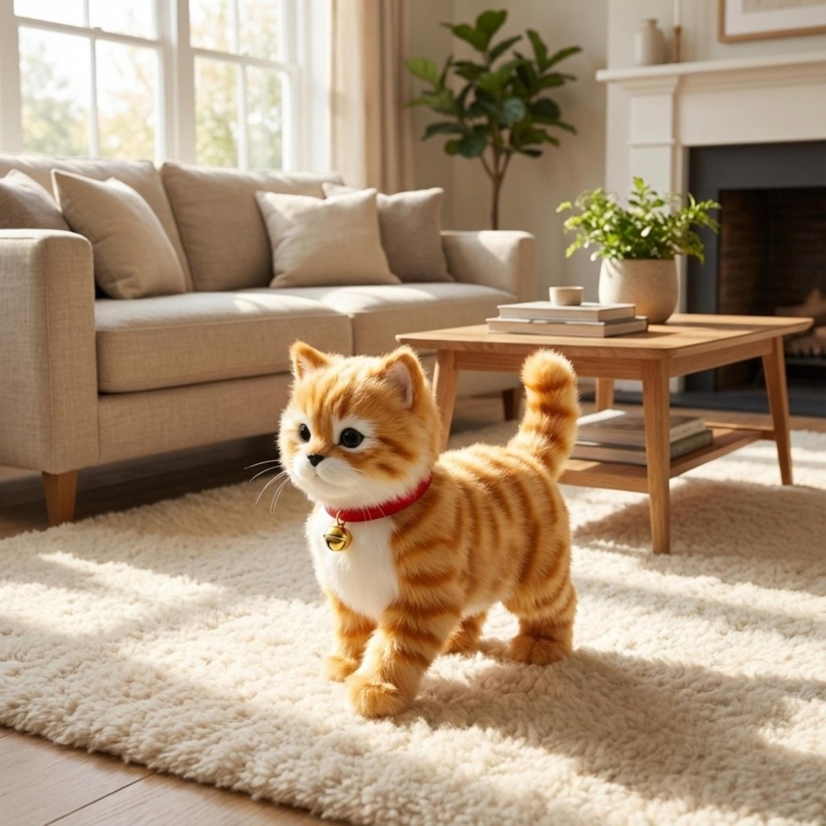 Interactive Toy Cat with Walking Meowing and Realistic Plush Design - Image 3