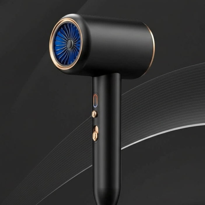 Ionic Hair Dryer with Concentrator Nozzle and LED Light Fast Drying - Image 2