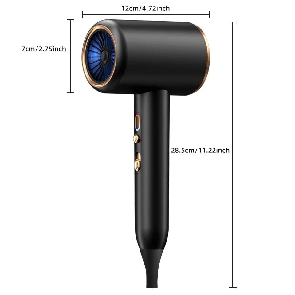 Ionic Hair Dryer with Concentrator Nozzle and LED Light Fast Drying - Image 7