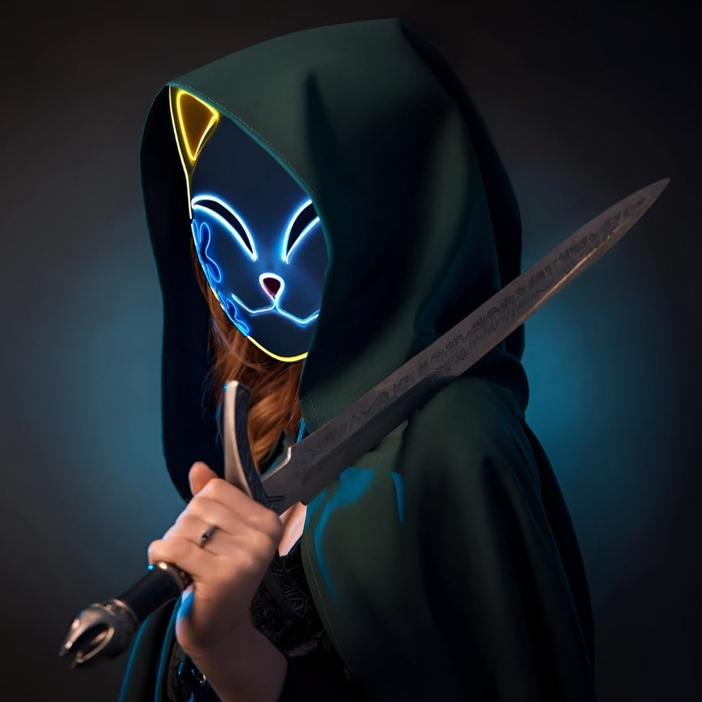 Kids' Anime Warrior Cosplay Costume with Flame Pattern Cape - Image 11