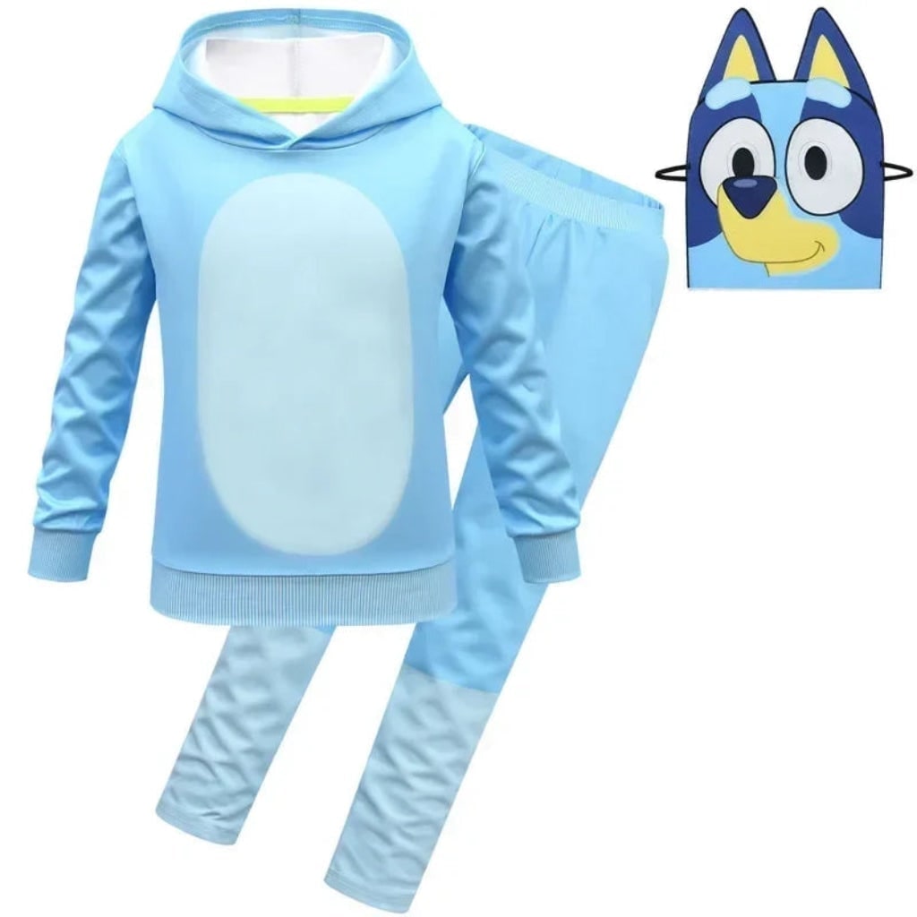 Kids' Dog Costume Set with Hoodie, Sweatpants and Face Mask for Halloween - Image 2