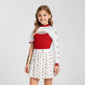 Kids' Halloween Anime Cosplay Costume with Red High-Neck Top Pleated Skirt Asymmetrical Shrug Synthetic - Image 1