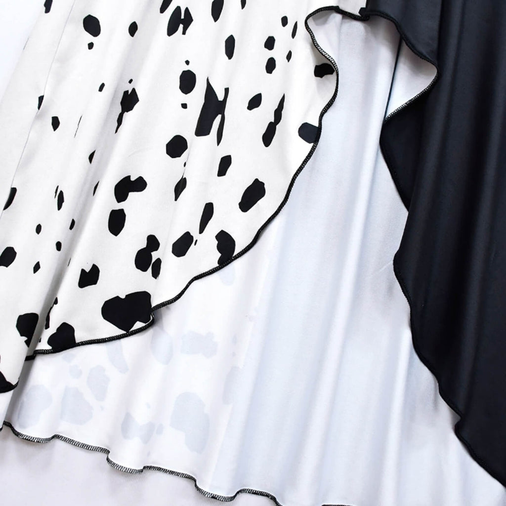 Kids' Halloween Costume Villain Black and White Dalmatian Dress with Cape and Set - Image 8