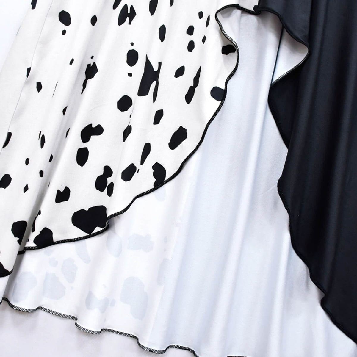 Kids' Halloween Costume Villain Black and White Dalmatian Dress with Cape and Set - Image 8