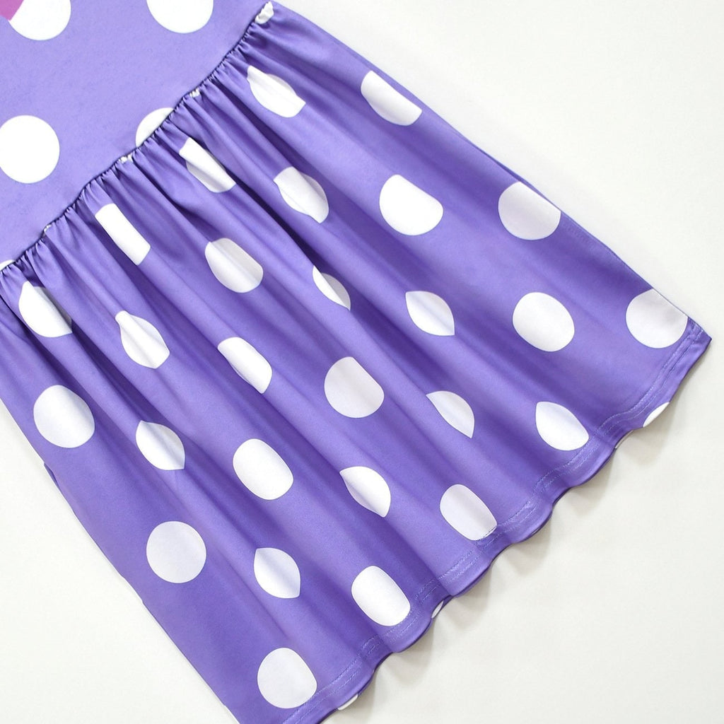 Kids' Halloween Costume with Polka Dot Ruffled Sleeves and Printed Faux Collar for Party - Image 8