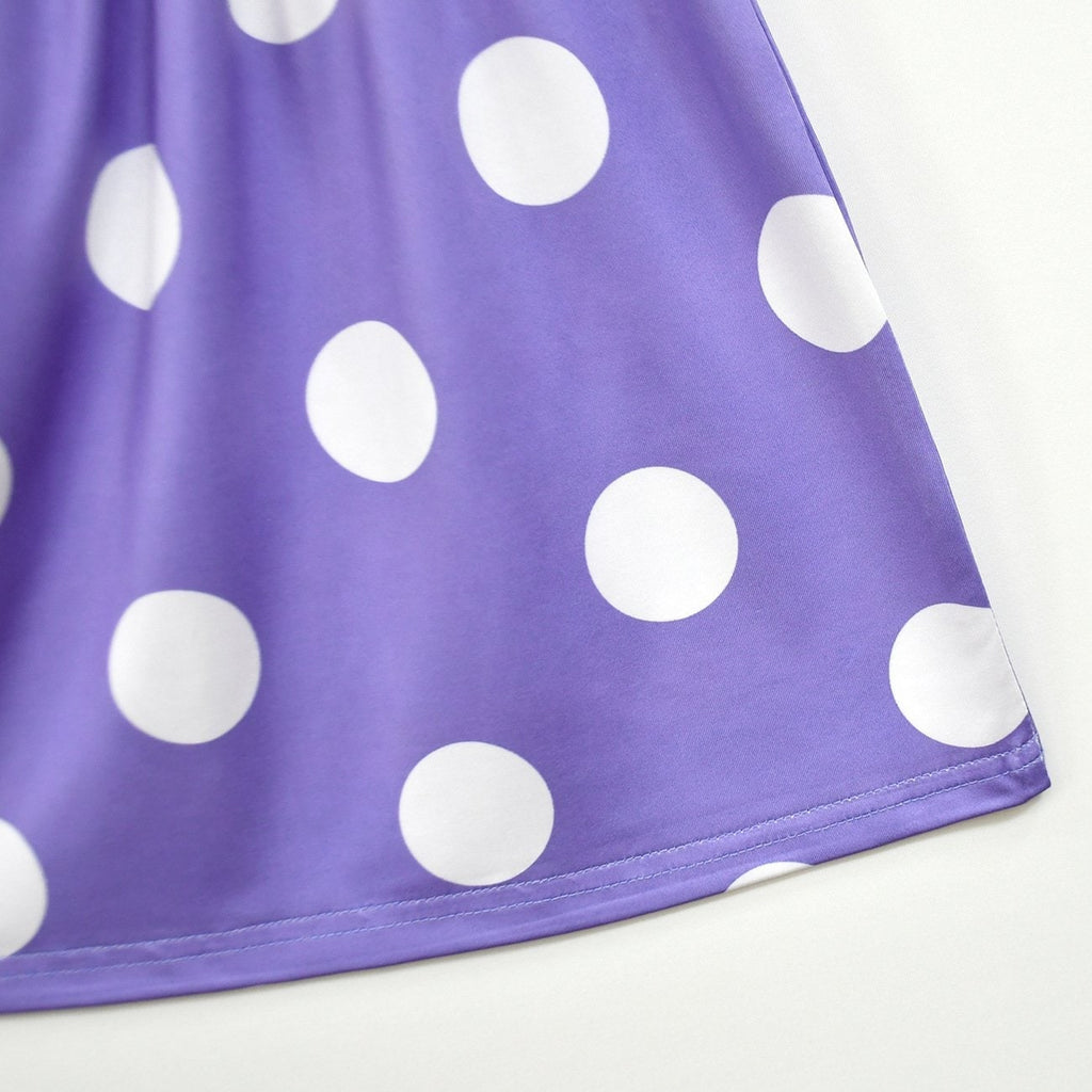 Kids' Halloween Costume with Polka Dot Ruffled Sleeves and Printed Faux Collar for Party - Image 9