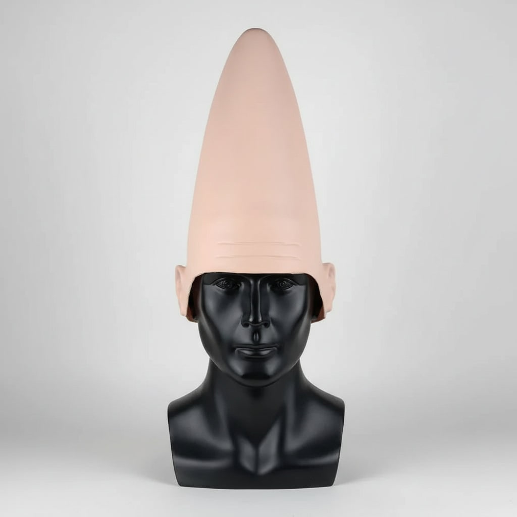 Kids' Halloween Creepy Conehead Costume Mask with Molded Ears and Forehead Wrinkles - Image 1