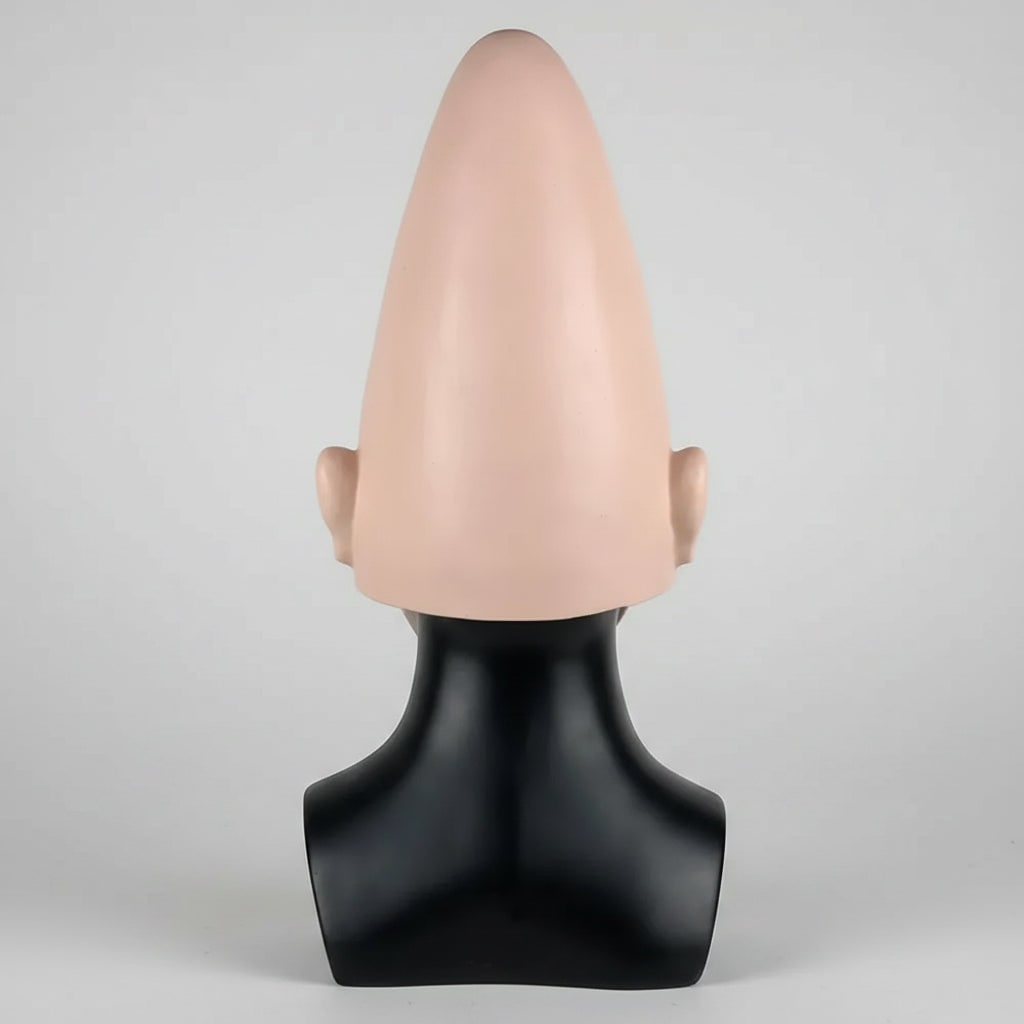 Kids' Halloween Creepy Conehead Costume Mask with Molded Ears and Forehead Wrinkles - Image 3