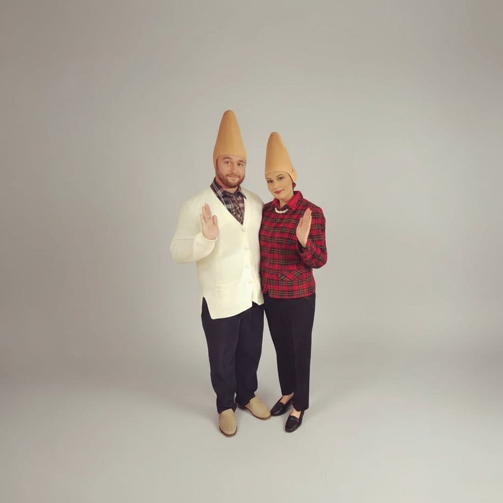 Kids' Halloween Creepy Conehead Costume Mask with Molded Ears and Forehead Wrinkles - Image 7