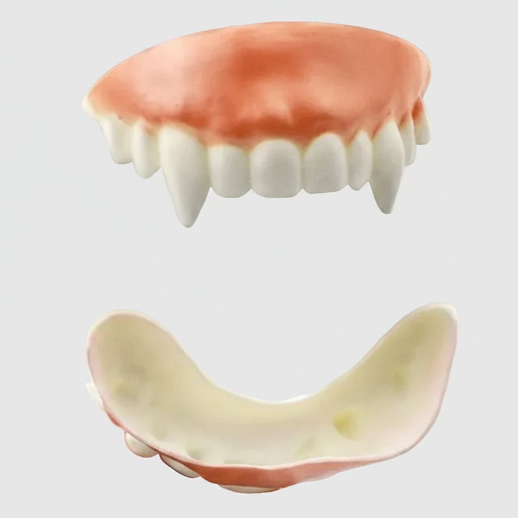 Kids' Halloween Fake Teeth Costume Vampire Fangs and Crooked Yellowed Slip-On Flippers - Image 4
