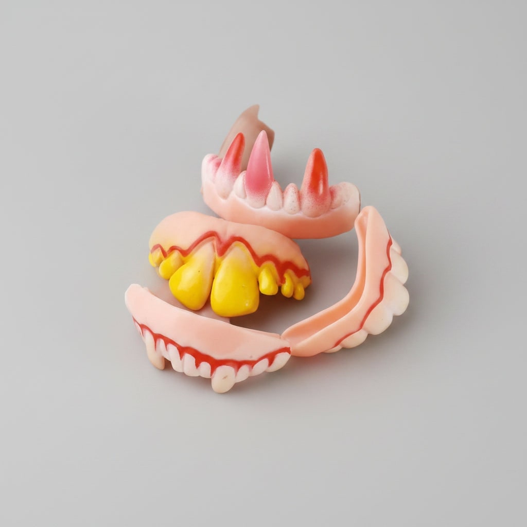 Kids' Halloween Fake Teeth Costume Vampire Fangs and Crooked Yellowed Slip-On Flippers - Image 5